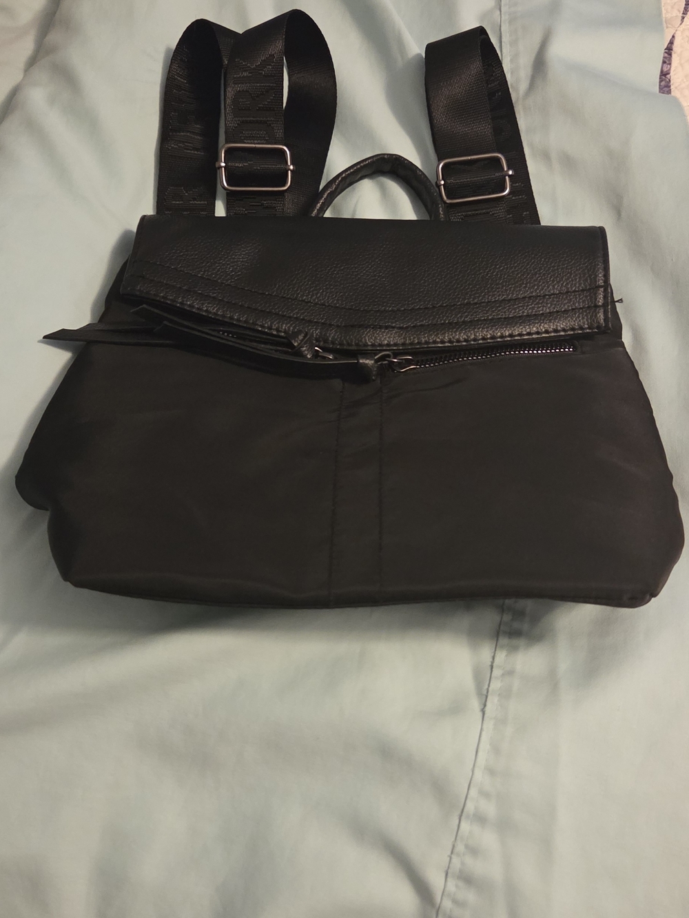 Botkier Black Nylon and Leather Trim Backpack